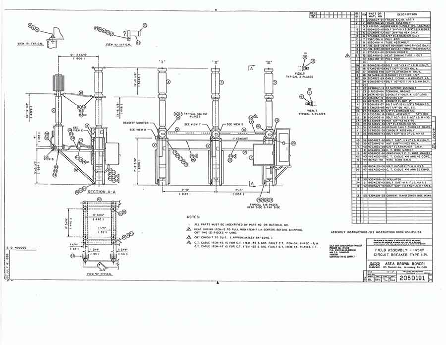 2000 Amp, ABB, HPL 145 / 25 A1 HPL 145/25 A1, 123 KV, 125 VDC C & T, LIVE TANK, BLG1002 MECH - Image 1