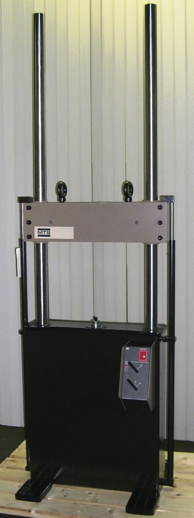 5.5 KIP (25kN), MTS #312.21, fatigue load frame, 2 columns, 21" btwn columns, 21" x 10" table, reconditioned - Image 1