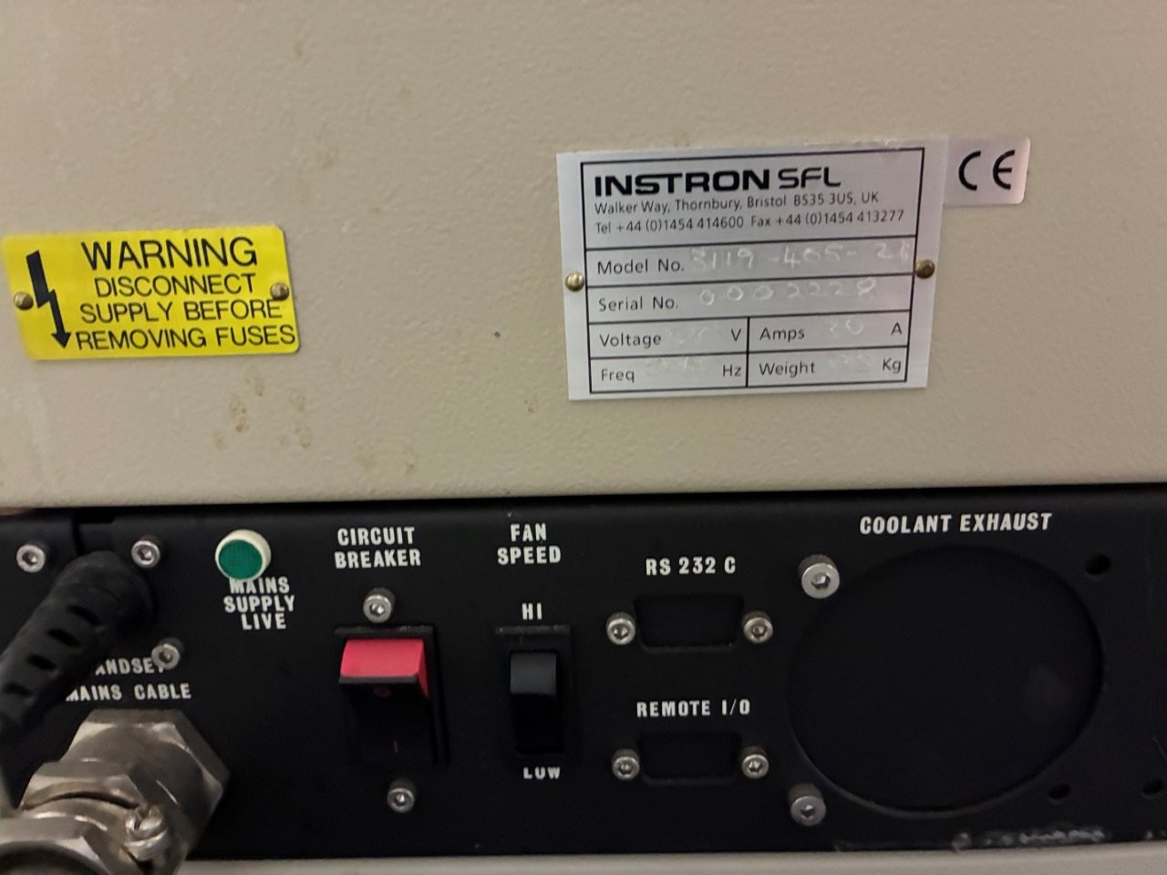 9.4" width x 9" D x 26" H Instron #3119-409, temperature test chamber for elevated & cooled testing, +480°F - Image 7
