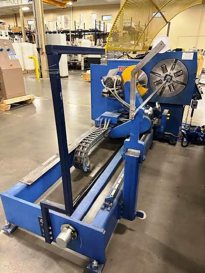 Dusenbery #3000-16, Baloney Slitter, 60" roll width, 15" max. roll diameter, 18" blade, Mitsubishi PLC AC - Image 2