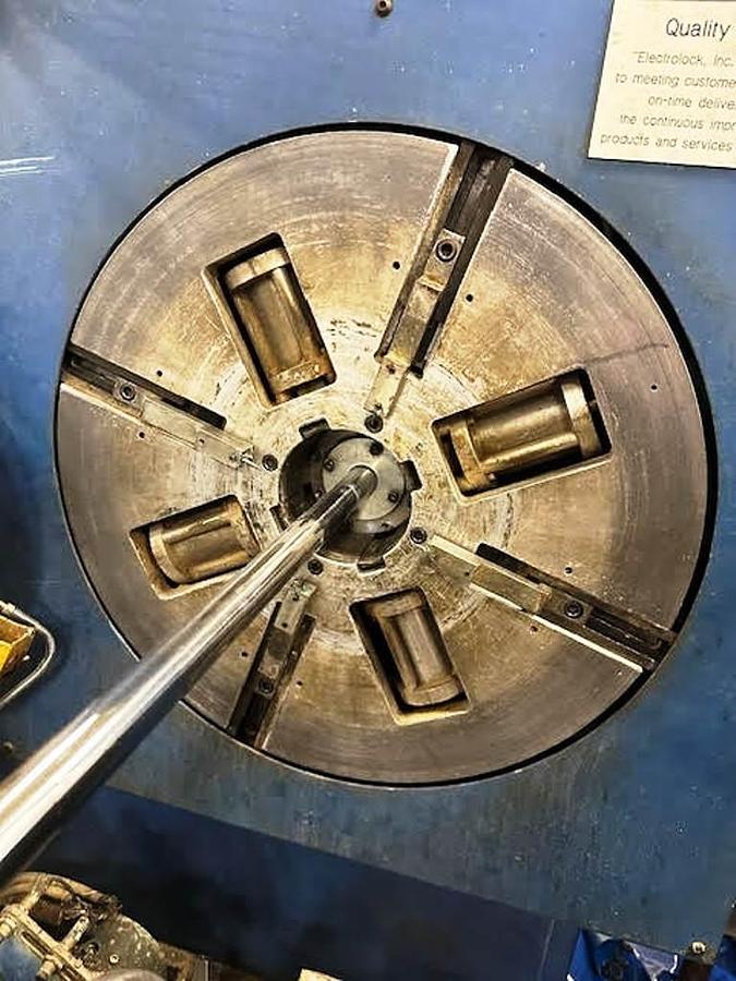 Dusenbery #3000-16, Baloney Slitter, 60" roll width, 15" max. roll diameter, 18" blade, Mitsubishi PLC AC - Image 9