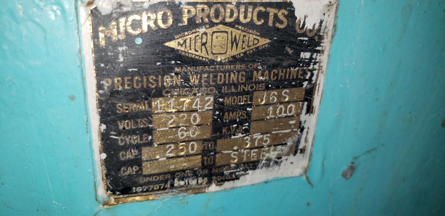 Microweld #J6S, Butt Welder, 3/8" diameter, truck mount, casters - Image 6