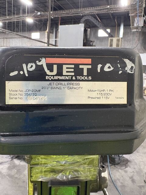 1" Jet #JDP-20MF, Floor Drill Press, 20.5" Sw, 1.5 HP, 1994 - Image 7
