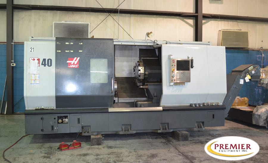 Haas #ST-40, CNC lathe, 34.5" swing, 4" bar, 15" chuck, Jorgensen belt type chip conveyor, 2014 - Image 1