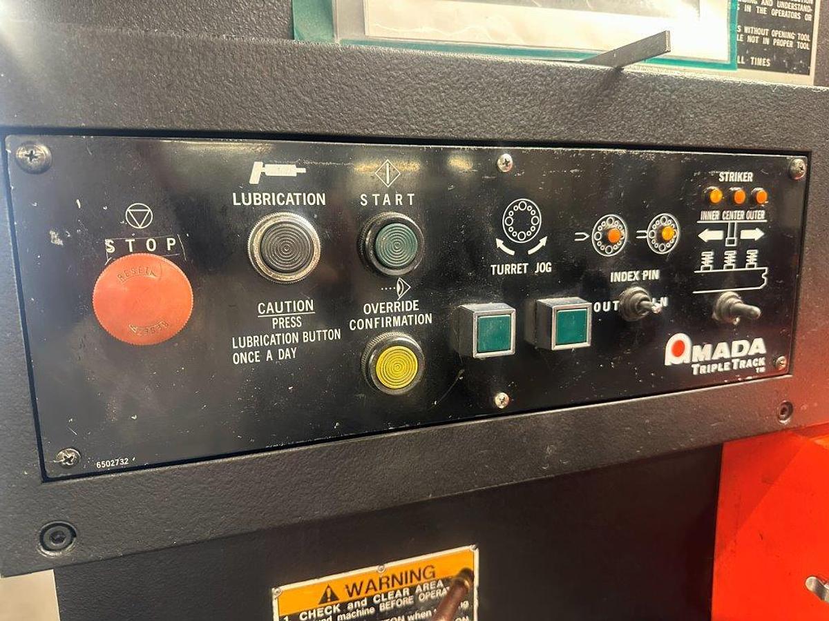 33 Ton, Amada #Pega-357, CNC turret punch, 58 station, 2 automatic index, 2 work clamps, 50" x 70" sheet - Image 3