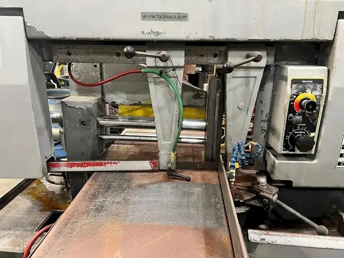 16" x 18" Hyd-Mech #S-23P, semi-auto horizontal mitering bandsaw, 15' 6" x 1-1/4" x .042" blade, 75-400 FPM - Image 6