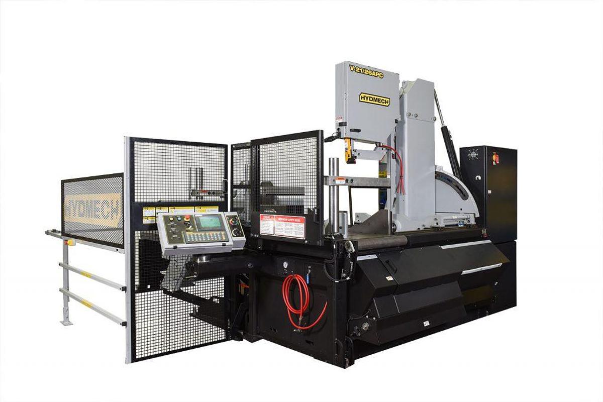 26" x 21" Hyd-Mech #V-21/26APC, automatic vertical bandsaw, 1-1/2" x 19' 4" blade, 10 HP, 65-385 SFM, work - Image 1