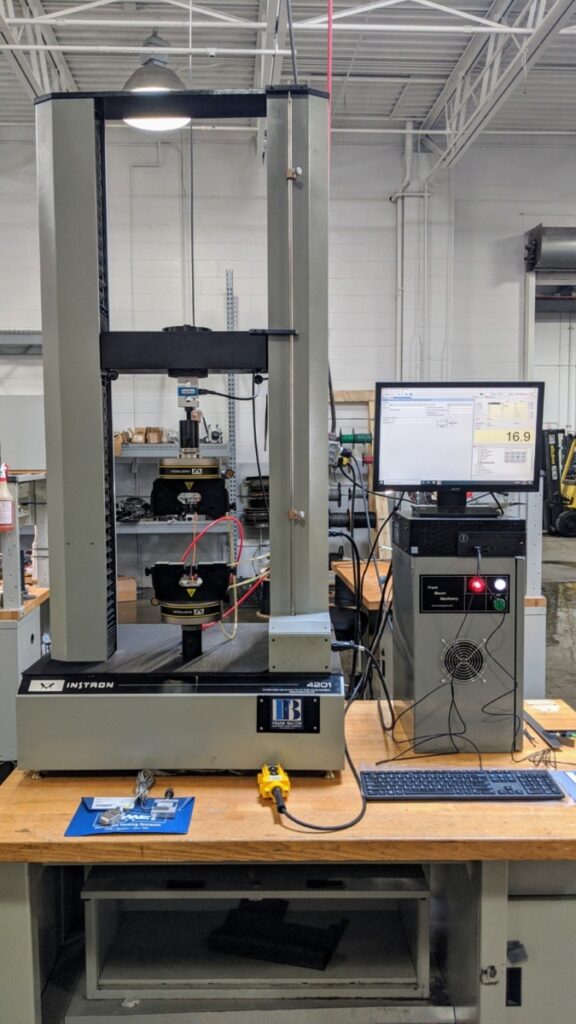 1125 lbf. (5kN) Instron #4201, electro mechanical Unispace tension & compression testing machine, 48" test - Image 2