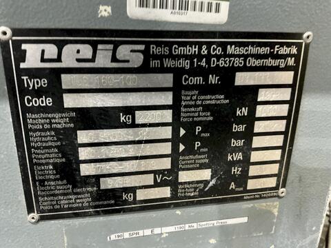 100 Ton, Reis #TUS-160, hydraulic mold spotting & tryout press, 4-post, 39.37" stroke, 41.33" open, 61" W x - Image 3