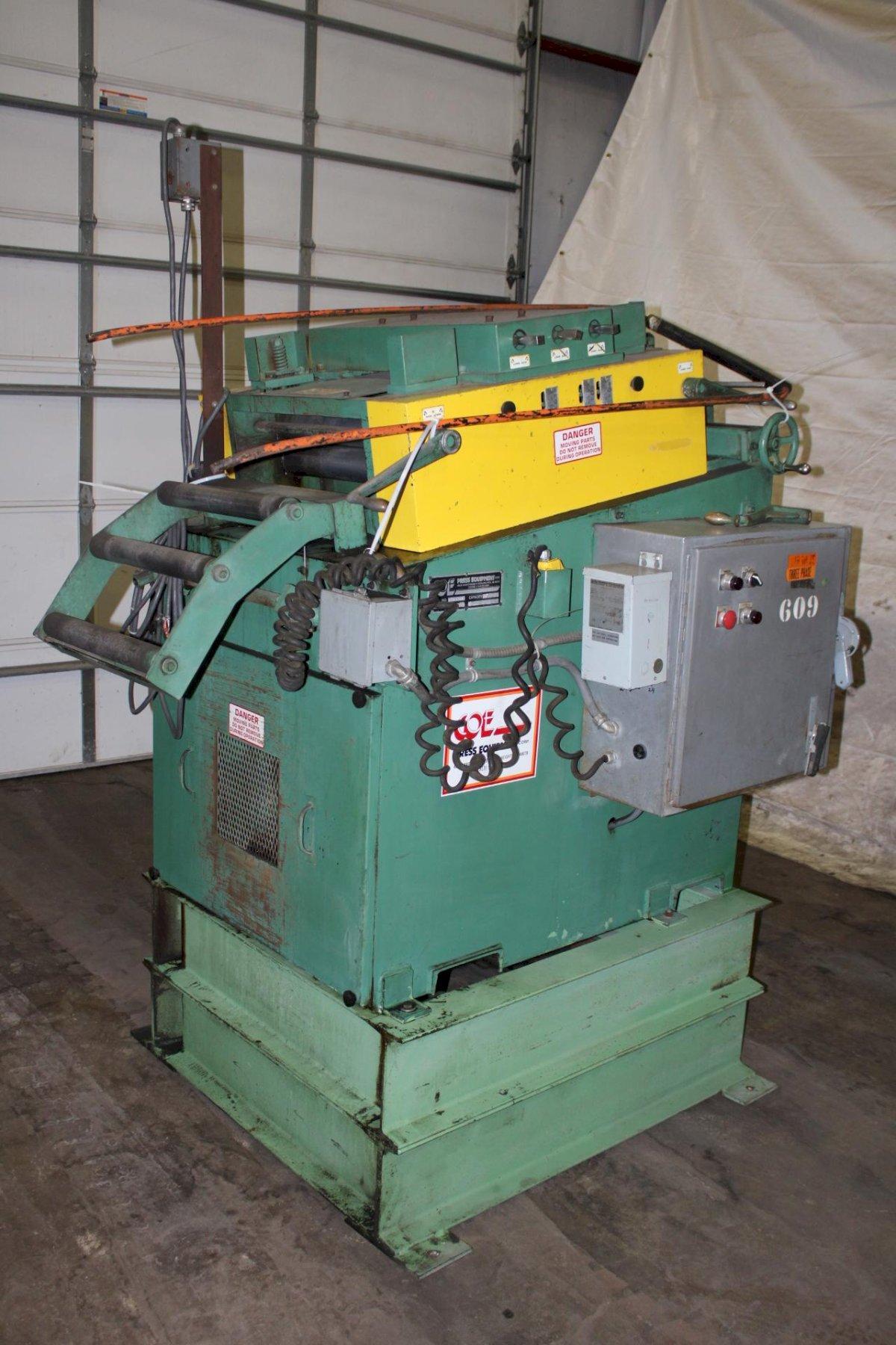 18" x .125" Coe Press Equipment #CPPS-PO-225, straightener, entry & exit pinch rolls, 7-rolls, jogging - Image 1