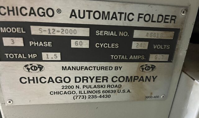 Chicago #S-12-2000, 4-Lane cross folder, VFD, LH discharge, 240 V., 1999 - Image 9