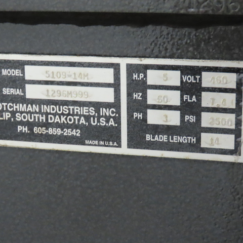 Scotchman #F1-5109-14M, 51 ton hydraulic ironworker punch, brake, shear, 5 HP, 460 V., 3 phase - Image 2