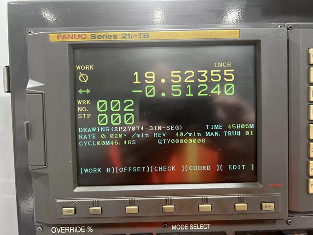 12.6" x 20" Mitsubishi #PD32-B50A, CNC angle head cylindrical grinder, 20" x 4.7" x 8" wheel, Fanuc 21i-TB - Image 5