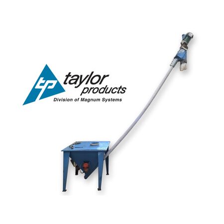 Taylor Products 2" diameter Flex Auger Screw Conveyor w/ loading hopper - Image 1