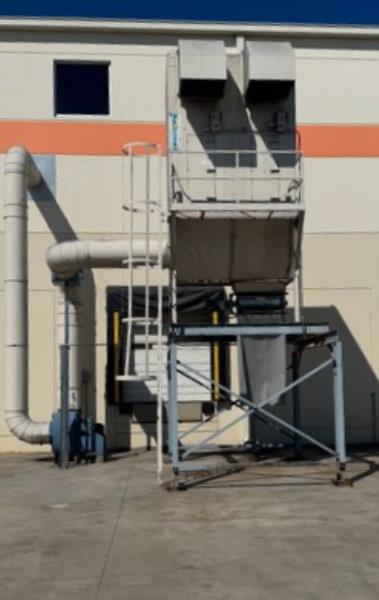 12000 cfm Nederman #NFSZ-3000, baghouse dust collector, reverse fan, 1830 sq.ft., 100 filter bags, 2014 - Image 1