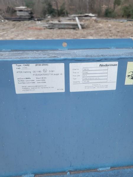 12000 cfm Nederman #NFSZ-3000, baghouse dust collector, reverse fan, 1830 sq.ft., 100 filter bags, 2014 - Image 8