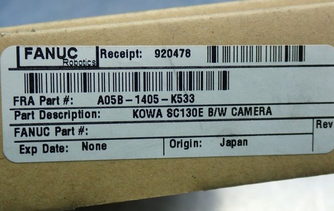 Fanuc, A05B-1405-K533, B/W Camera Head, 1.5 Watts, New - Image 7