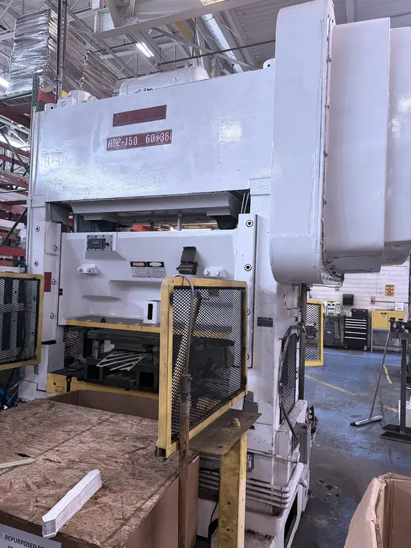 150 Ton, Bliss #HP2-150, straight side press, 4" stroke, 13.5" Shut Height, 60" x36" bed - Image 1