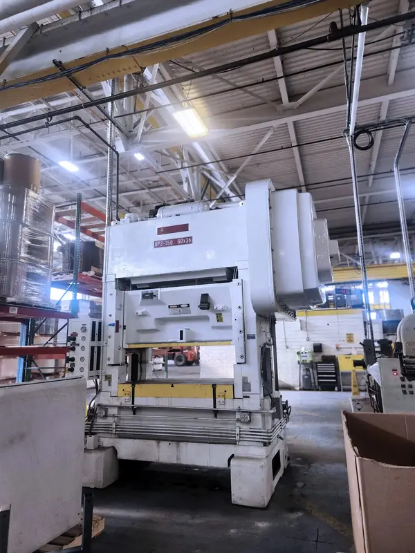 150 Ton, Bliss #HP2-150, straight side press, 4" stroke, 13.5" Shut Height, 60" x36" bed - Image 4