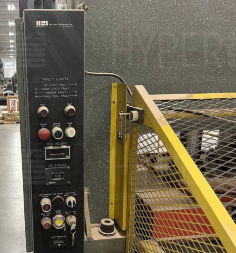 115 Ton, Herman Schwabe #SR-115, hydraulic press, 8 stroke, dual shuttle table, 32" x 64" bed - Image 7