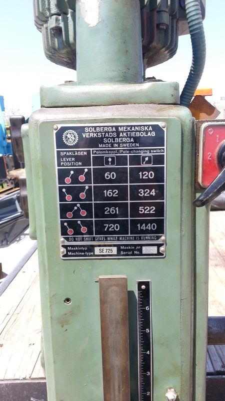 24" Willis Solberga #SE725, Drill Press, 1440 RPM, 24" x40" table, 5" stroke - Image 2