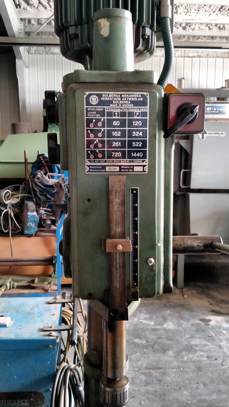 24" Willis Solberga #SE725, Drill Press, 1440 RPM, 24" x40" table, 5" stroke - Image 6