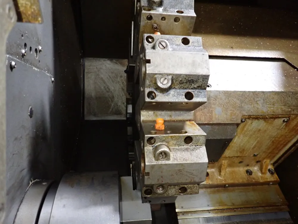Mazak #SQR-200, CNC Lathe, 3 jaw 9" chuck, 2" bore, Chip Conv., tailstock, Mazatrol PC-Fusion-CNC-640-TE, 1999 - Image 5