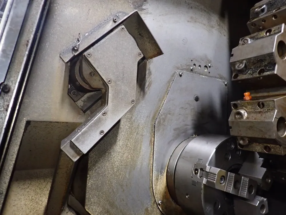 Mazak #SQR-200, CNC Lathe, 3 jaw 9" chuck, 2" bore, Chip Conv., tailstock, Mazatrol PC-Fusion-CNC-640-TE, 1999 - Image 9