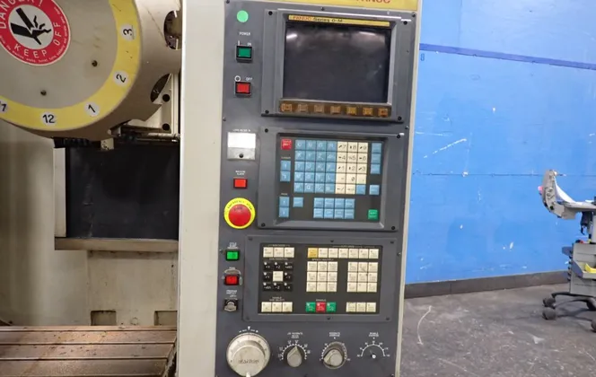 Fanuc #T, CNC vertical machining center, 15" x 27-1/2" capacity, Series O-M Control, 1990 - Image 6