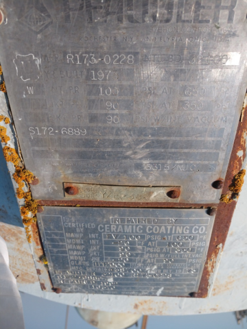 1000 gallon Pfaudler reactor, glass lined, 100 psi, jacketed, S731115 - Image 6