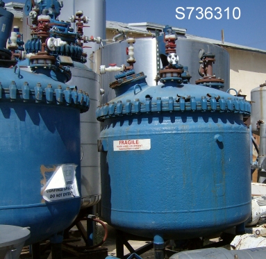 500 gallon Pfaudler tank, glass lined, 5' x 3', agit, DT/DB, clamp - Image 3