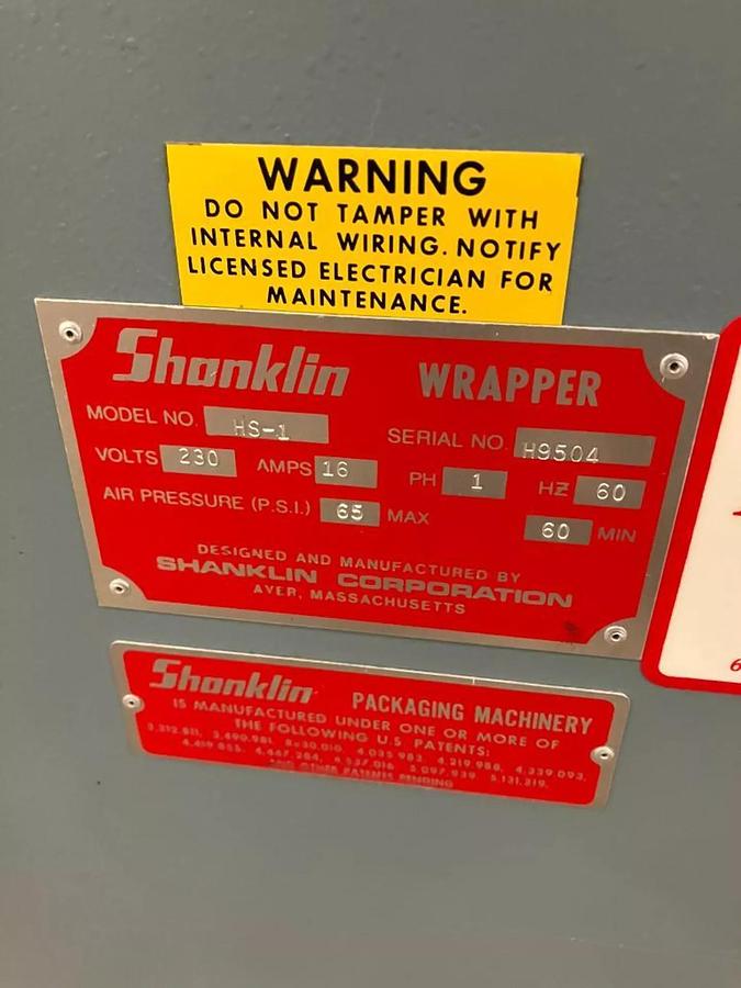 Shanklin #HS-1, High Speed Side Seal Shrink Wrapper, 60" L x 16" width x 6" H max. package, 100 - Image 6
