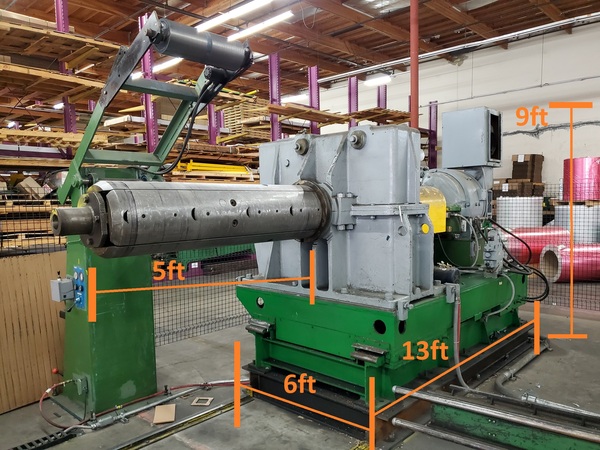 20000 lb. Uncoiler, 60" width, 50 HP, hydraulic mandrel, 15.5" ID - Image 1