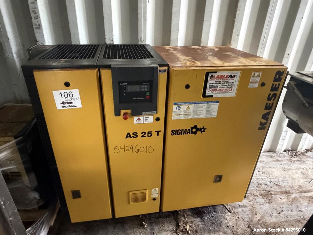Kaesar #AS-25-T, Rotary Screw Air Compressor, w/ Integrated Dryer, 25 HP, 2008 - Image 1
