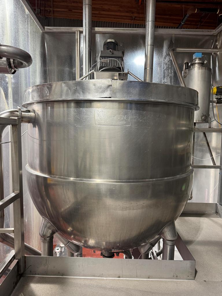 500 gallon Groen, Jacketed Cook & Mix Kettle, Stainless Steel, scrape agitated, 90 psi @ 325°F, 3" bottom - Image 6