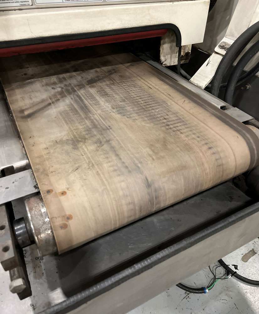 19" x 90" Timesavers #19MWT-DDDD-60, abrasive belt deburring / finishing machine, 6-20 FPM, 38" passline, 6" - Image 3