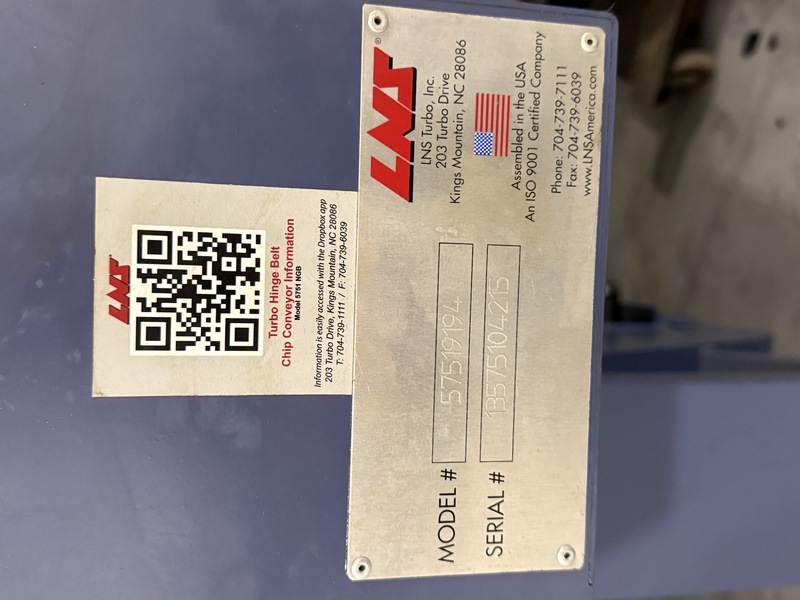 LNS #57519194, Chip Conv., Turbo HB, 8" belt, 2021 - Image 2