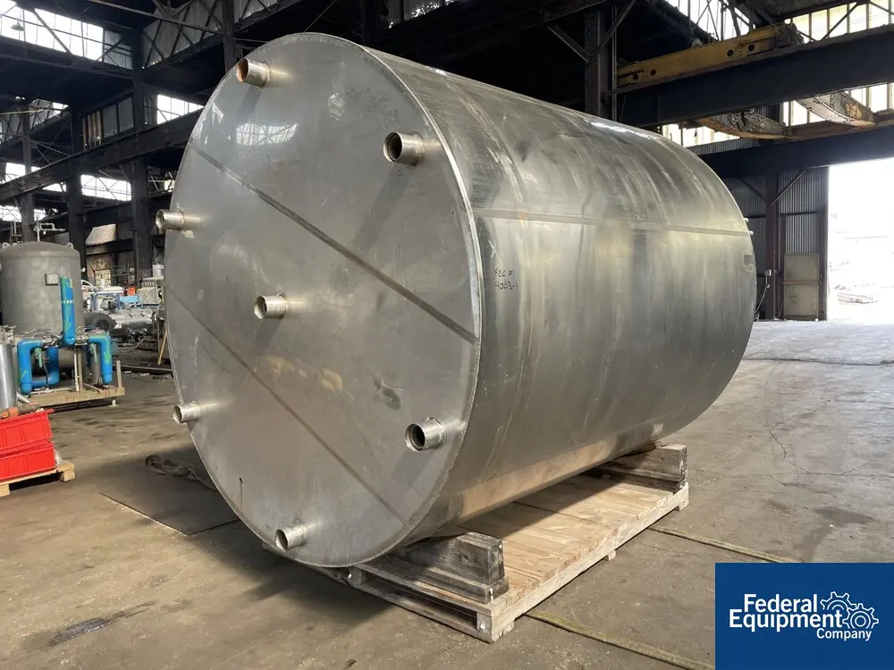 3000 gallon Cherry Burrell, Jacketed Tank, Stainless Steel, 96" diameter x 108" straight side, dish top, flat - Image 3
