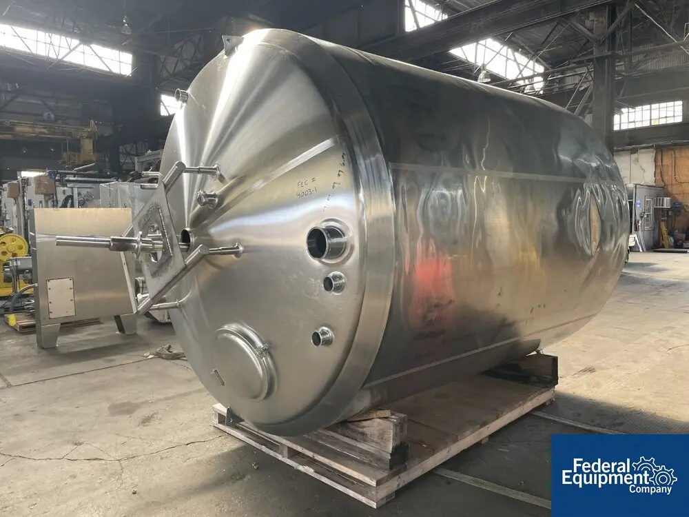 3000 gallon Cherry Burrell, Jacketed Tank, Stainless Steel, 96" diameter x 108" straight side, dish top, flat - Image 6