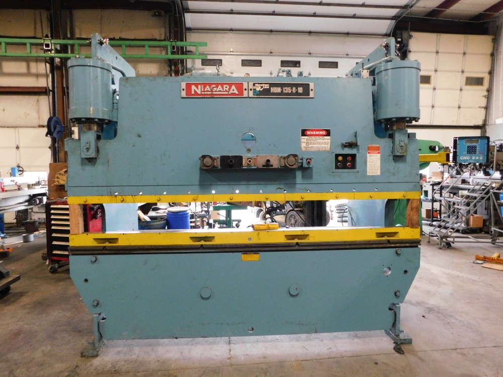 135 Ton, Niagara #HBM-135-8-10, hydraulic press brake, 10' overall, 102" between housing, 8" stroke, 7" - Image 2