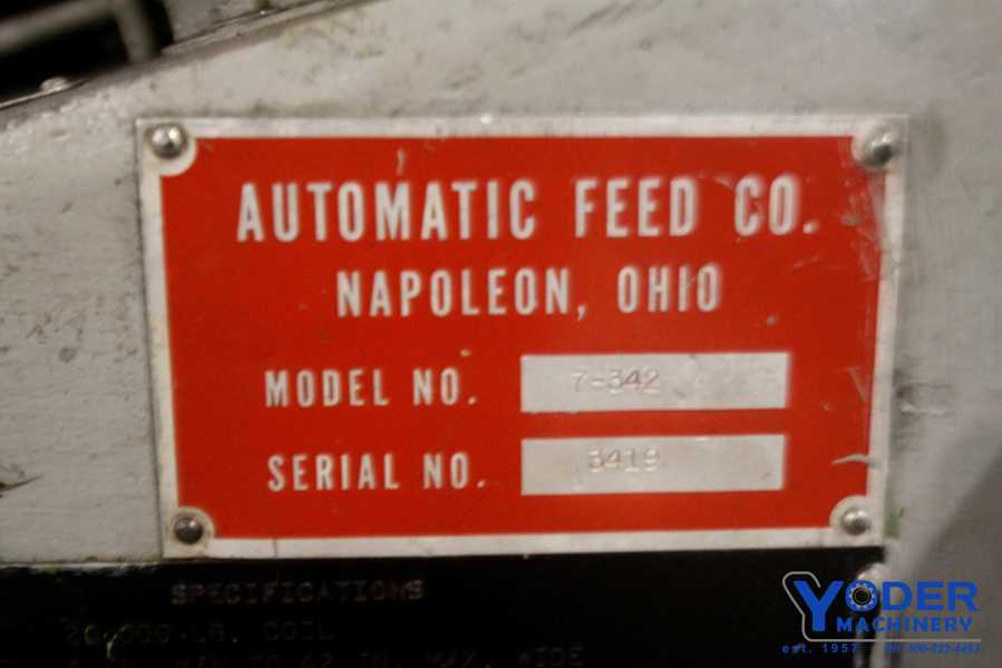 20000 lb. Automatic Feed Co. #204260, straightener, coil reel & car, 4-42" width, #64190 - Image 9