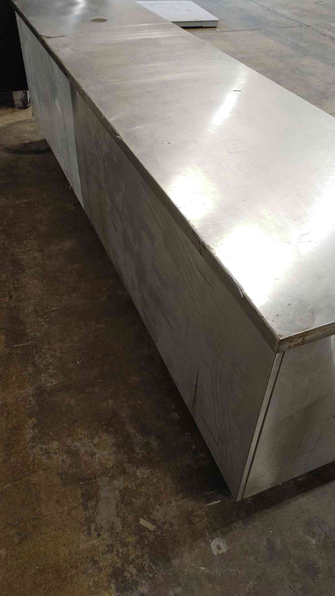Open Front Cabinet Cafeteria Table, 14 Gauge Stainless Steel - Image 4
