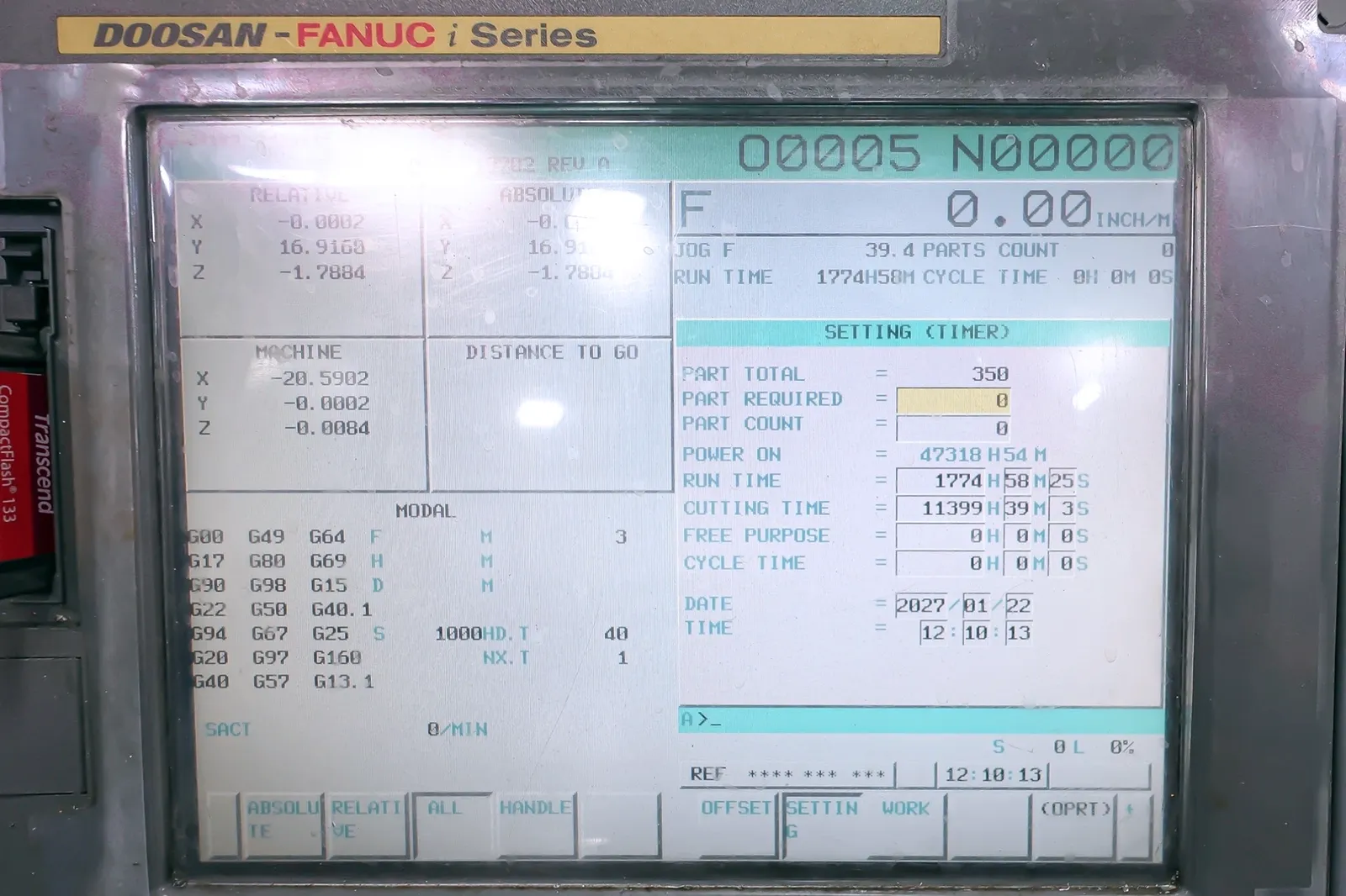 Daewoo Doosan #VCF-850L-II, Vertical Machining Center, 3-Axis, 118" X, 33.4" Y, 31.5" Z, 32.28" x 137.8" - Image 5