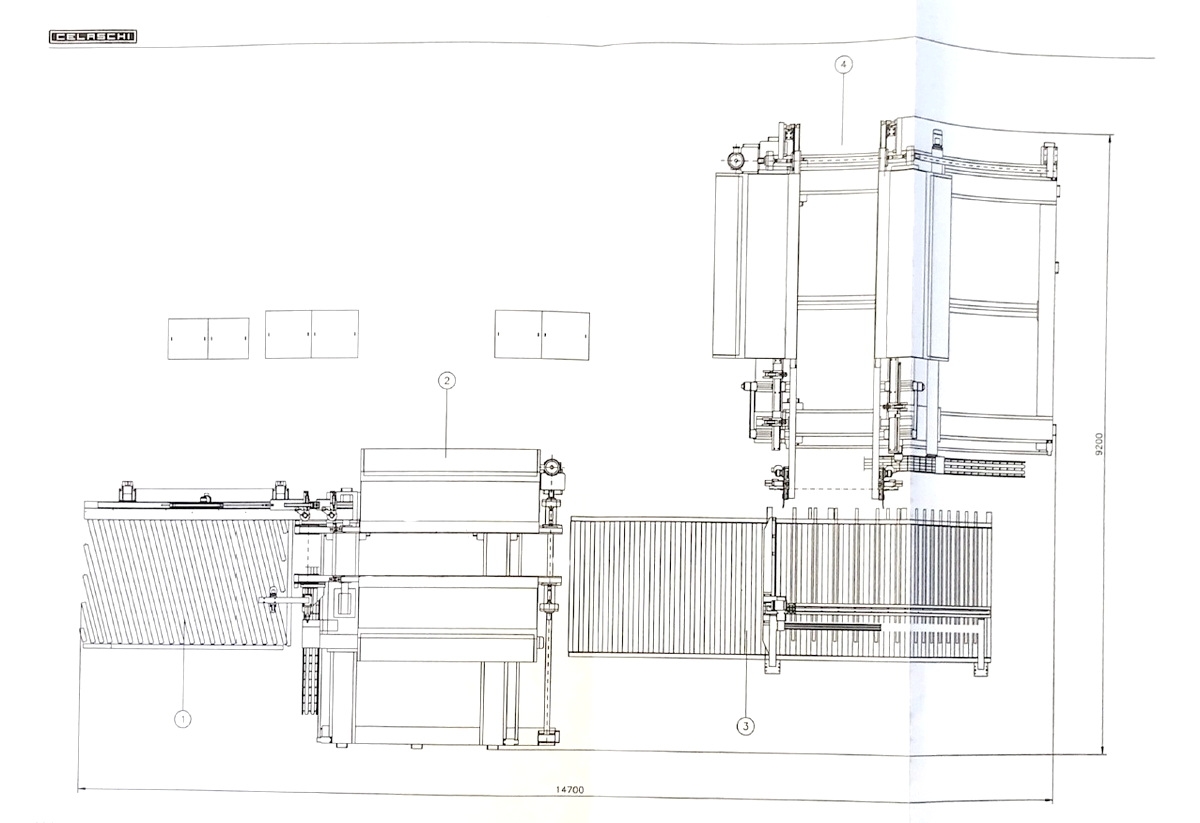 Celaschi #TSA-480/360, Double Side Complete Door Squaring Line, rollers, tenoners - Image 5
