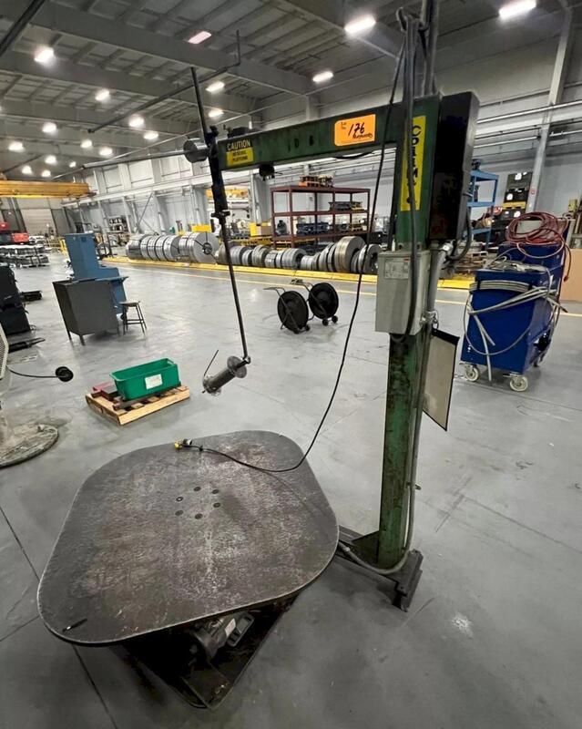 6000 lb. Coilmate #CM6048, pallet decoiler, 48" table diameter, 27 RPM, 37" stack height, dancer arm, 1995 - Image 1