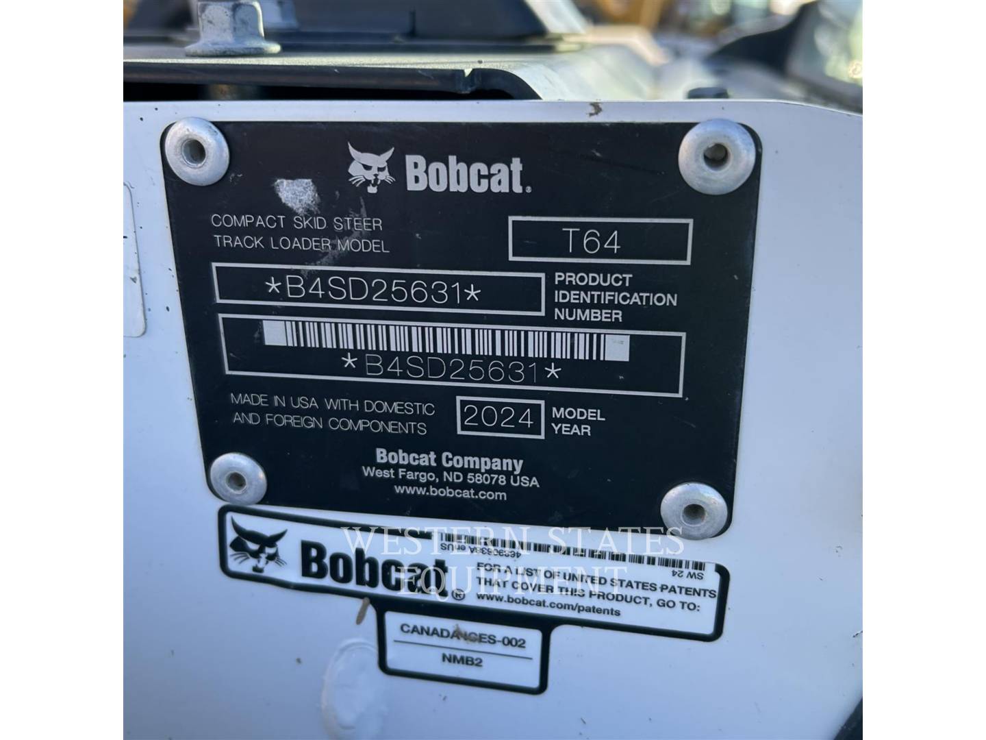 Bobcat BOB T64, Skid Steer Loader, 729 hours, S/N: B4SD25631, 2024 - Image 7