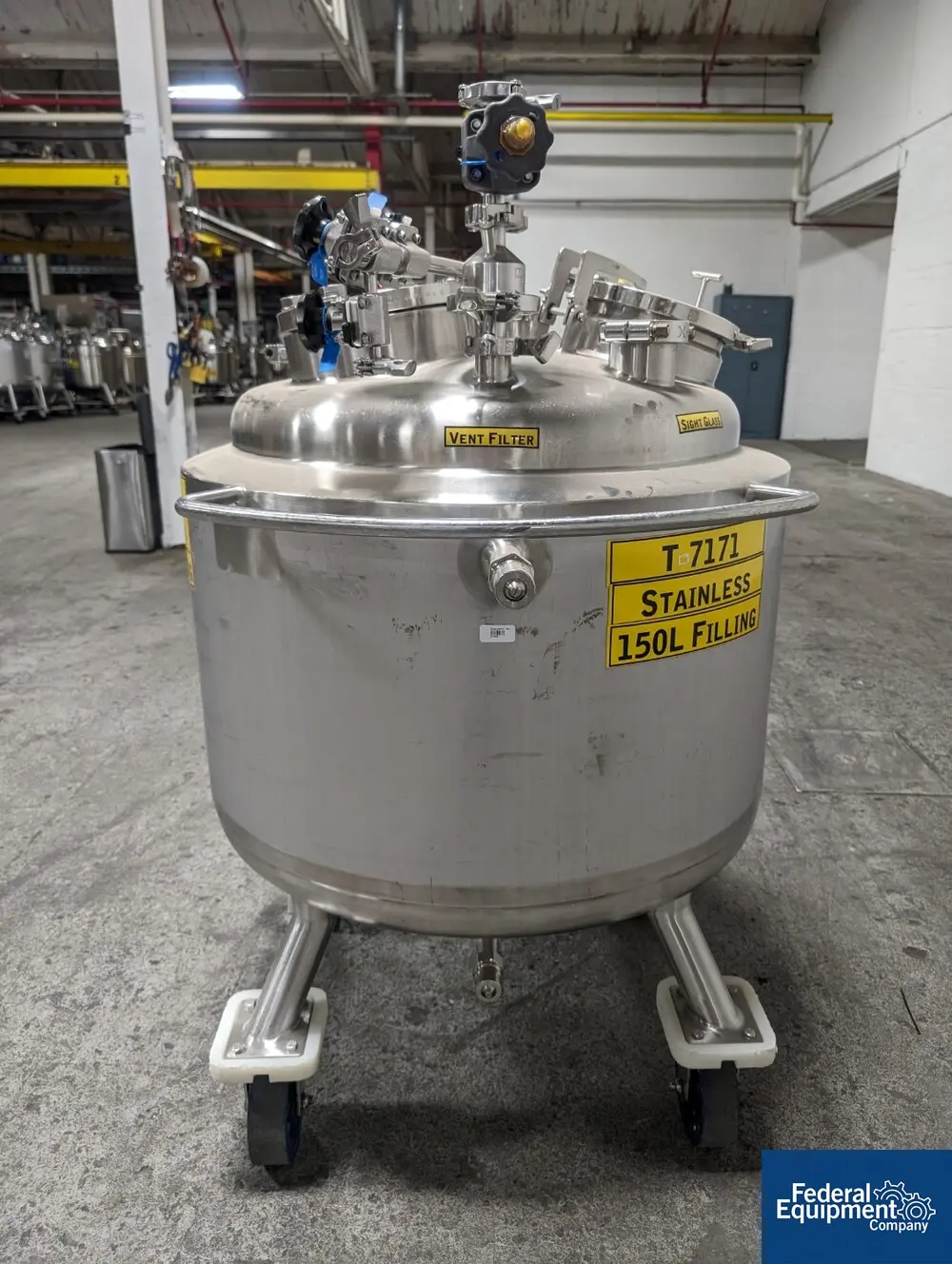 39.6 gallon Precision, Jacketed Receiver Tank, 316L Stainless Steel, 45/100 psi, 150L, 28" diameter x 17" - Image 3