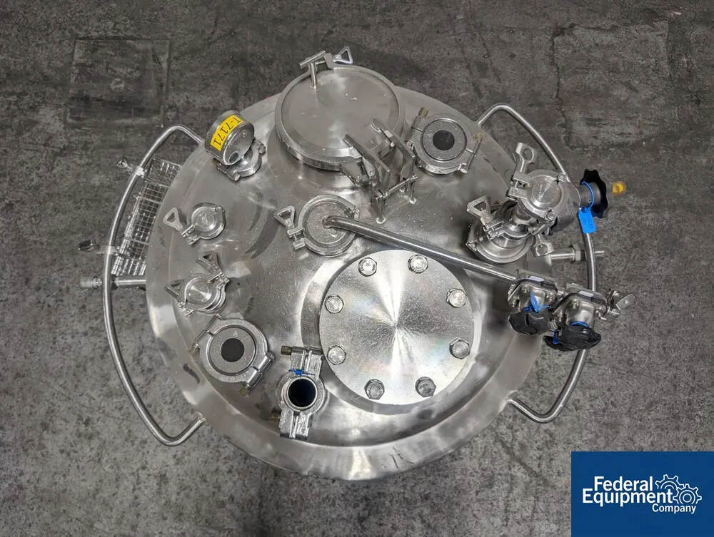 39.6 gallon Precision, Jacketed Receiver Tank, 316L Stainless Steel, 45/100 psi, 150L, 28" diameter x 17" - Image 6