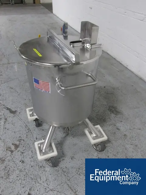 7.9 gallon Precision, Jacketed Tank, 316L Stainless Steel, 13.5" diameter x 15" straight side, open top, dish - Image 1