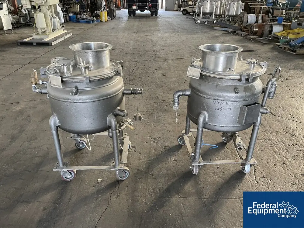 20 gallon Pfaudler, Glass Lined Reactor Body, 25/115 psi, 18" diameter x 15" straight side, flat top, dish - Image 2